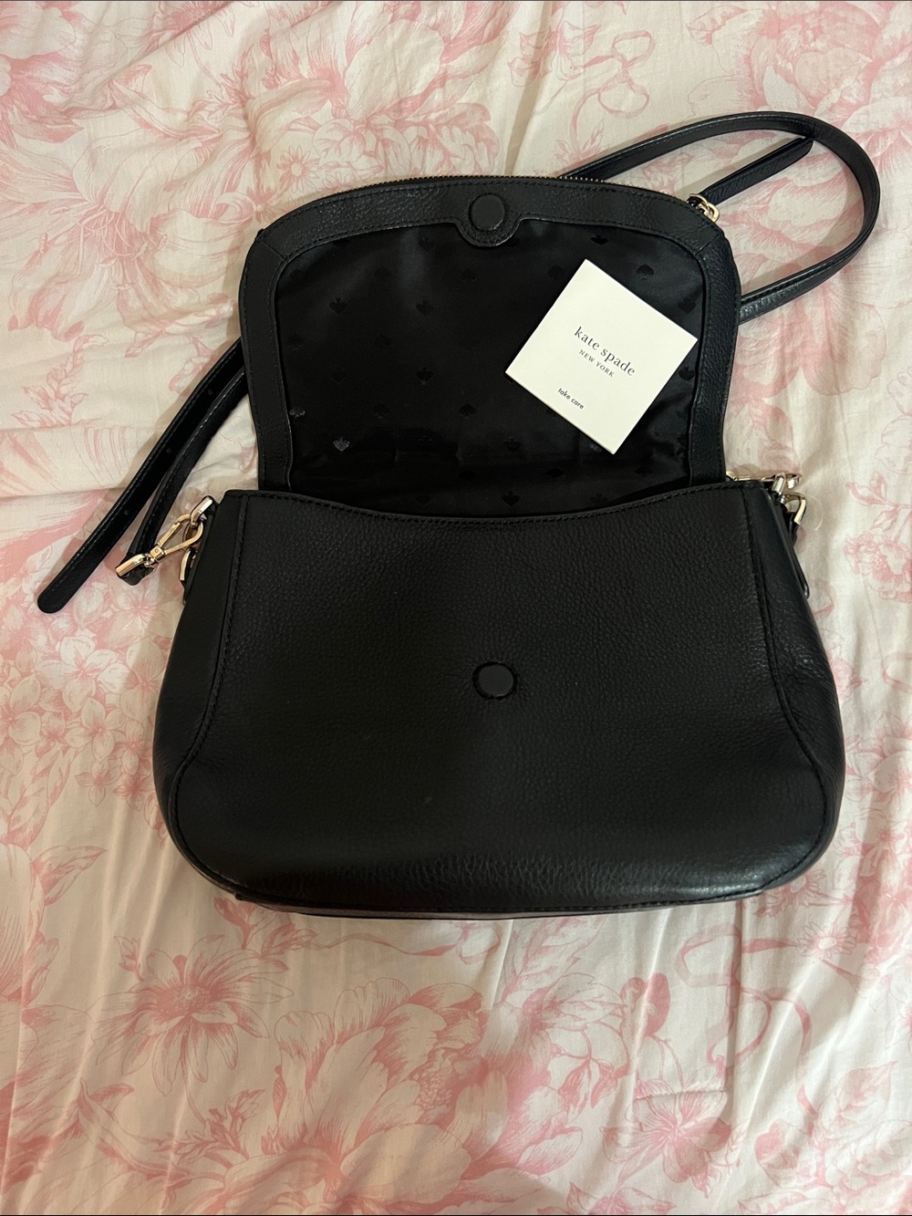 kate spade Black Pebbled Leather Crossbody with Gold Hardware - Picture 2 of 5